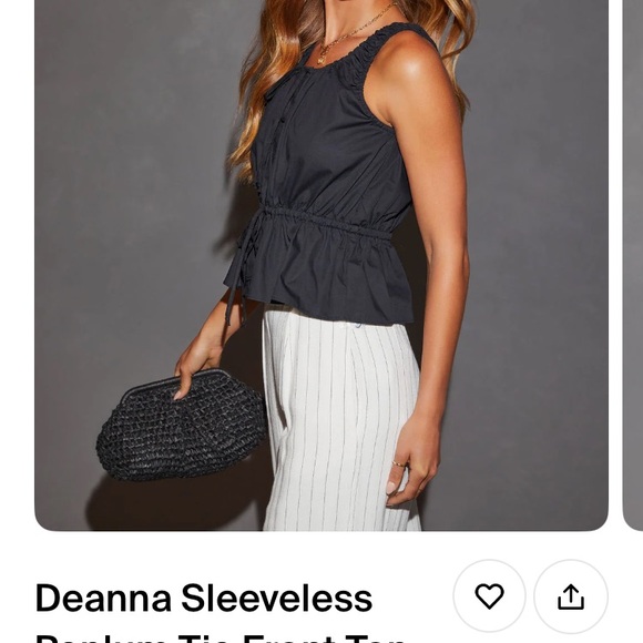 Vici Black Sleeveless Peplum Tank Top - Picture 1 of 1